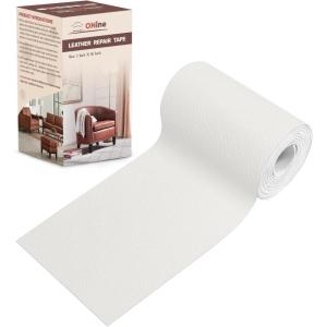 imageONine Leather Repair PatchLeather Repair Tape 3 x 60 inches Leather Repair Patch for FurnitureVinyl Repair KitLeather Couch Patchfor Sofas Furniture Car Seats Office ChairsDark BrownWhiteLitchi Grain