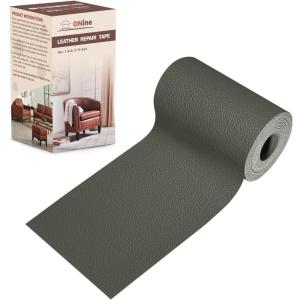 imageONine Leather Repair PatchLeather Repair Tape 3 x 60 inches Leather Repair Patch for FurnitureVinyl Repair KitLeather Couch Patchfor Sofas Furniture Car Seats Office ChairsDark BrownGreyLitchi Grain