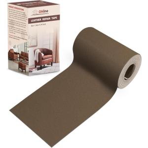 imageONine Leather Repair PatchLeather Repair Tape 3 x 60 inches Leather Repair Patch for FurnitureVinyl Repair KitLeather Couch Patchfor Sofas Furniture Car Seats Office ChairsDark BrownDark Khaki