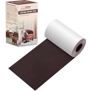 imageONine Leather Repair PatchLeather Repair Tape 3 x 60 inches Leather Repair Patch for FurnitureVinyl Repair KitLeather Couch Patchfor Sofas Furniture Car Seats Office ChairsDark BrownDark Reddish Brown