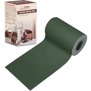 imageONine Leather Repair PatchLeather Repair Tape 3 x 60 inches Leather Repair Patch for FurnitureVinyl Repair KitLeather Couch Patchfor Sofas Furniture Car Seats Office ChairsDark BrownBlackish GreenLitchi Grain