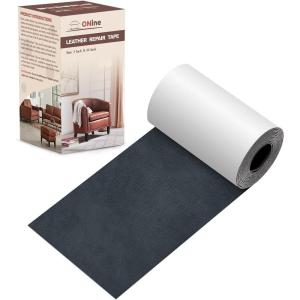 imageONine Leather Repair PatchLeather Repair Tape 3 x 60 inches Leather Repair Patch for FurnitureVinyl Repair KitLeather Couch Patchfor Sofas Furniture Car Seats Office ChairsDark BrownDark Grey