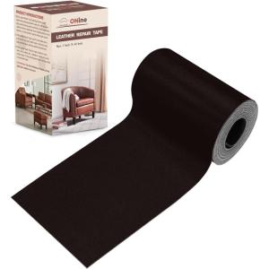 imageONine Leather Repair PatchLeather Repair Tape 3 x 60 inches Leather Repair Patch for FurnitureVinyl Repair KitLeather Couch Patchfor Sofas Furniture Car Seats Office ChairsDark BrownDark BrownFine Grain