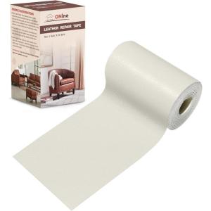 imageONine Leather Repair PatchLeather Repair Tape 3 x 60 inches Leather Repair Patch for FurnitureVinyl Repair KitLeather Couch Patchfor Sofas Furniture Car Seats Office ChairsDark BrownRice White