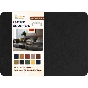 imageONine Leather Repair PatchSelfAdhesive Couch PatchMulticolor Available Scratch Leather 8X11 Inch Peel and Stick for Sofas Car Seats Hand Bags JacketsNew Dark BrownInk Black