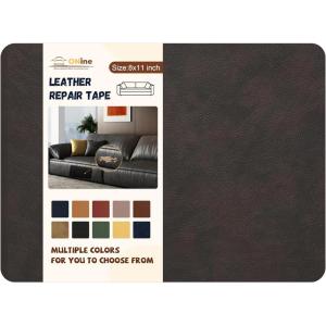 imageONine Leather Repair PatchSelfAdhesive Couch PatchMulticolor Available Scratch Leather 8X11 Inch Peel and Stick for Sofas Car Seats Hand Bags JacketsNew Dark BrownNew Dark Brown