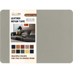 imageONine Leather Repair PatchSelfAdhesive Couch PatchMulticolor Available Scratch Leather 8X11 Inch Peel and Stick for Sofas Car Seats Hand Bags JacketsNew Dark BrownLight Gray
