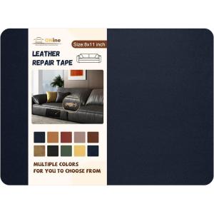 imageONine Leather Repair PatchSelfAdhesive Couch PatchMulticolor Available Scratch Leather 8X11 Inch Peel and Stick for Sofas Car Seats Hand Bags JacketsNew Dark BrownNavy Blue