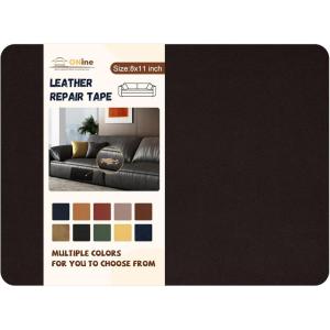 imageONine Leather Repair PatchSelfAdhesive Couch PatchMulticolor Available Scratch Leather 8X11 Inch Peel and Stick for Sofas Car Seats Hand Bags JacketsNew Dark BrownDark BrownFine Grain