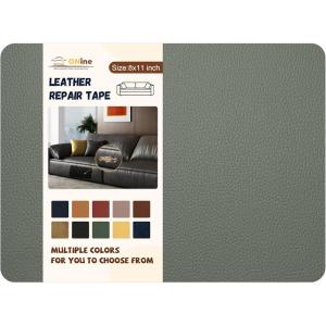 imageONine Leather Repair PatchSelfAdhesive Couch PatchMulticolor Available Scratch Leather 8X11 Inch Peel and Stick for Sofas Car Seats Hand Bags JacketsNew Dark BrownGreyLitchi Grain