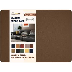 imageONine Leather Repair PatchSelfAdhesive Couch PatchMulticolor Available Scratch Leather 8X11 Inch Peel and Stick for Sofas Car Seats Hand Bags JacketsNew Dark BrownBrownLitchi Grain