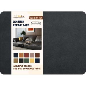 imageONine Leather Repair PatchSelfAdhesive Couch PatchMulticolor Available Scratch Leather 8X11 Inch Peel and Stick for Sofas Car Seats Hand Bags JacketsNew Dark BrownNew Gray