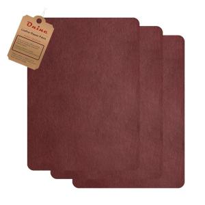 imageLeather Repair PatchSelfAdhesive Couch PatchMulticolor Available Anti Scratch Leather 8X11 Inch 3 pcs Peel and Stick for Sofas car Seats Hand Bags Jackets Wine red